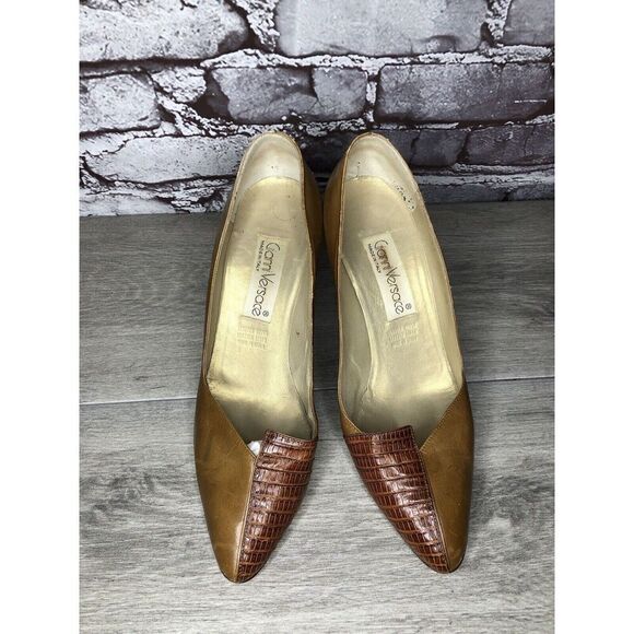 Gianni Versace Brown Croc Leather Pointed Toe Dress Heels Women Sz 39EU/8.5M US - Picture 3 of 16